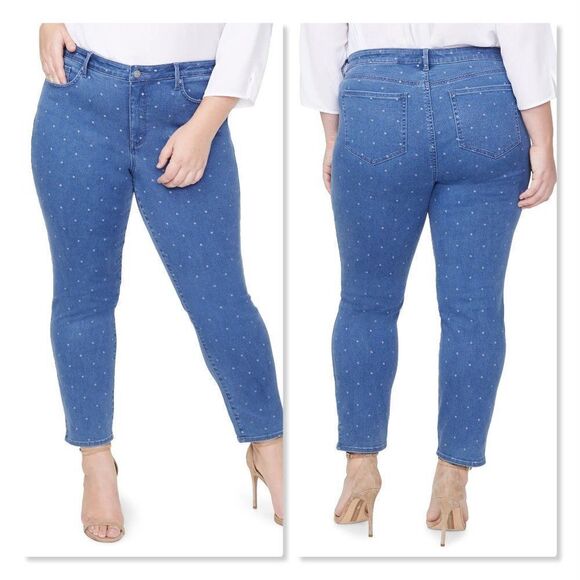 NYDJ Denim - NEW! NYDJ Slim Straight Polka Dot Ankle Jeans - size 0
